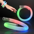 Blank - White Tube Bracelets w/ Flashing Rainbow LEDs
